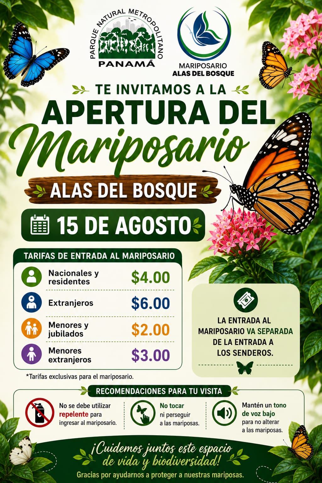 Apertura del mariposario